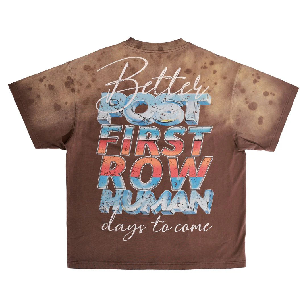 FIRST ROW POST HUMAN NEW BORN WASHED TEE