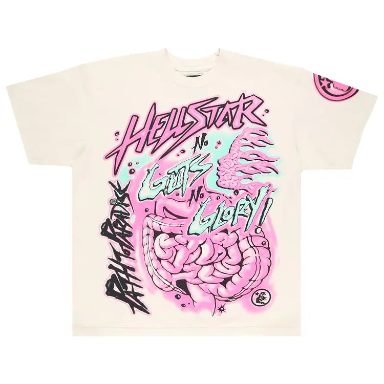 Hellstar No Guts No Glory T-Shirt 'White/Pink'