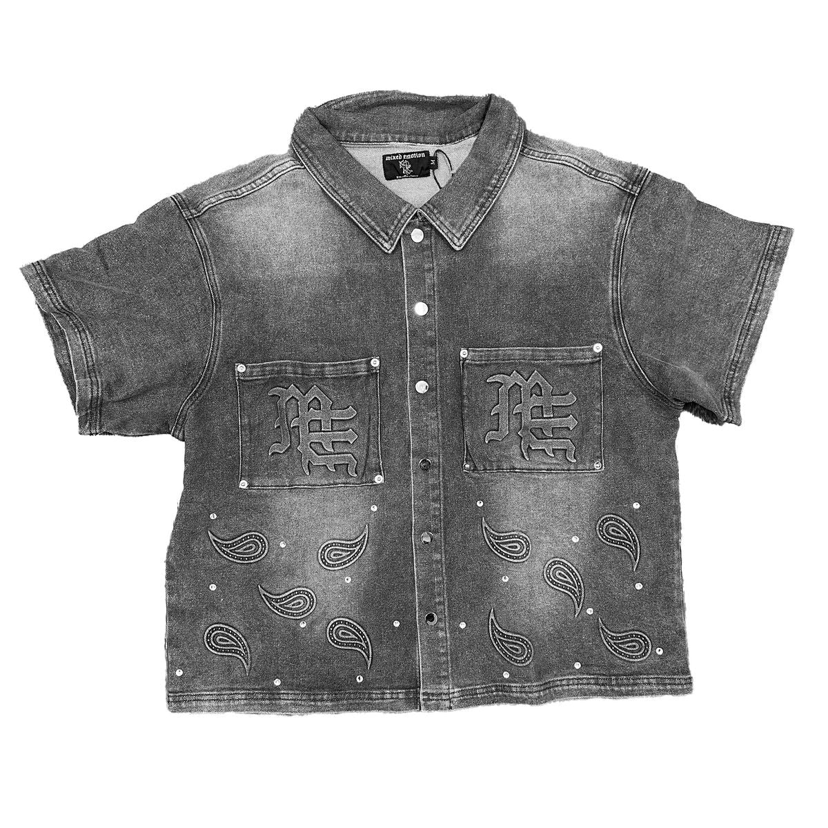 'Paisley' Denim Black Shirt ('Paisley' Denim Black Shirt)
