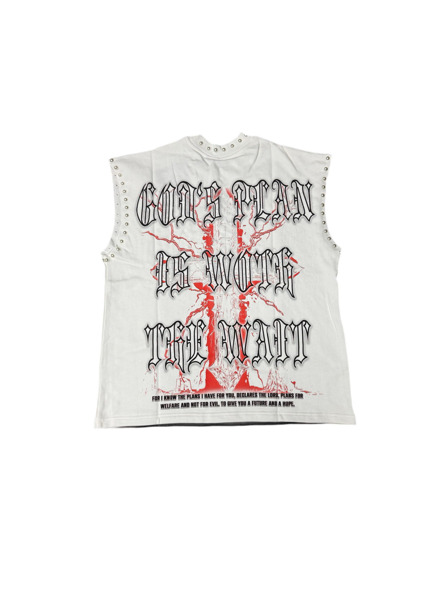 GLAZAGOD JESÚS WEPT Sleeveless (blanco)