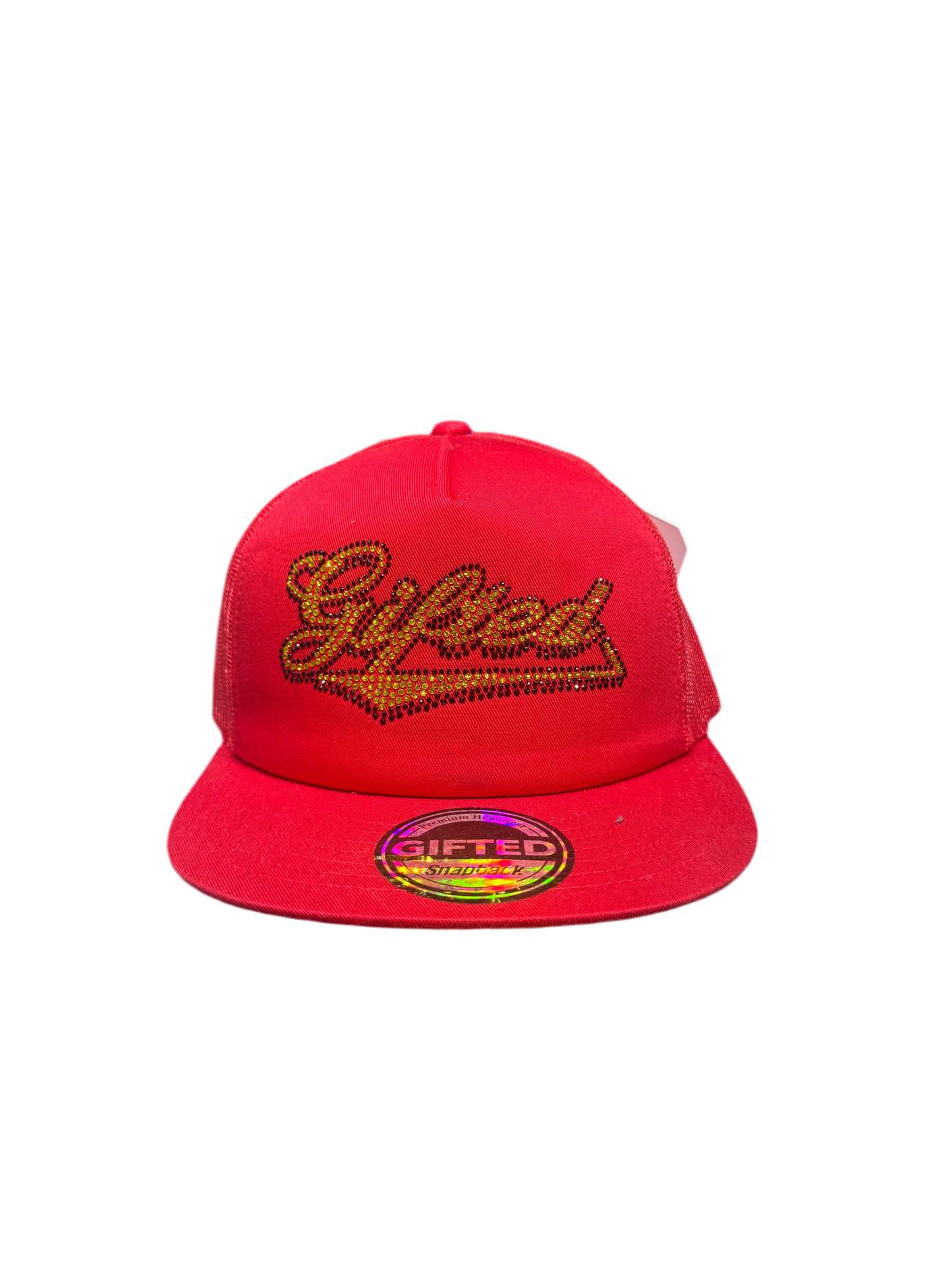 GORRA GIFTED DIAMANTE (rojo/oro)