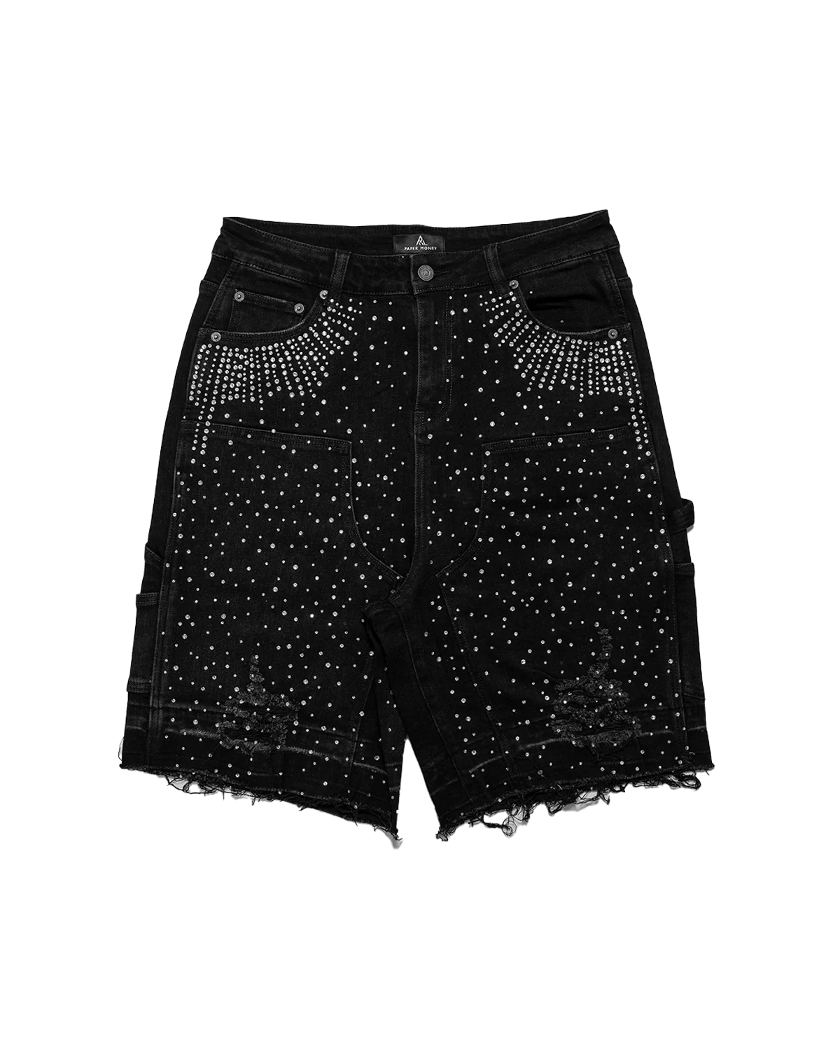 PAPER MONEY CRYSTALIZED SHORTS JET BLACK