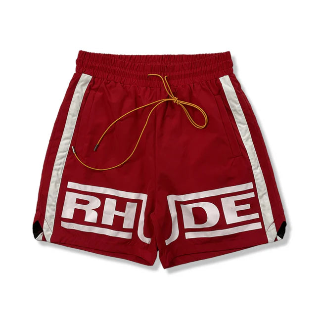 RHUDE Logo Shorts Red