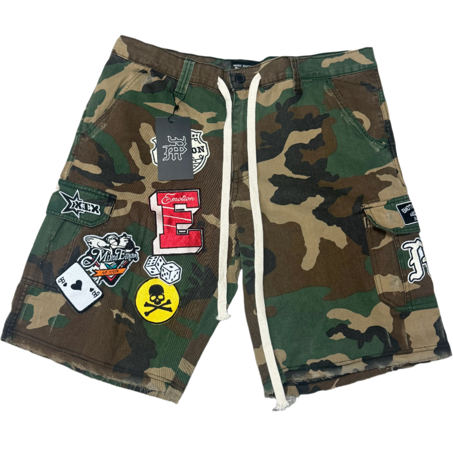 'Danger' Patch Shorts (Camo)