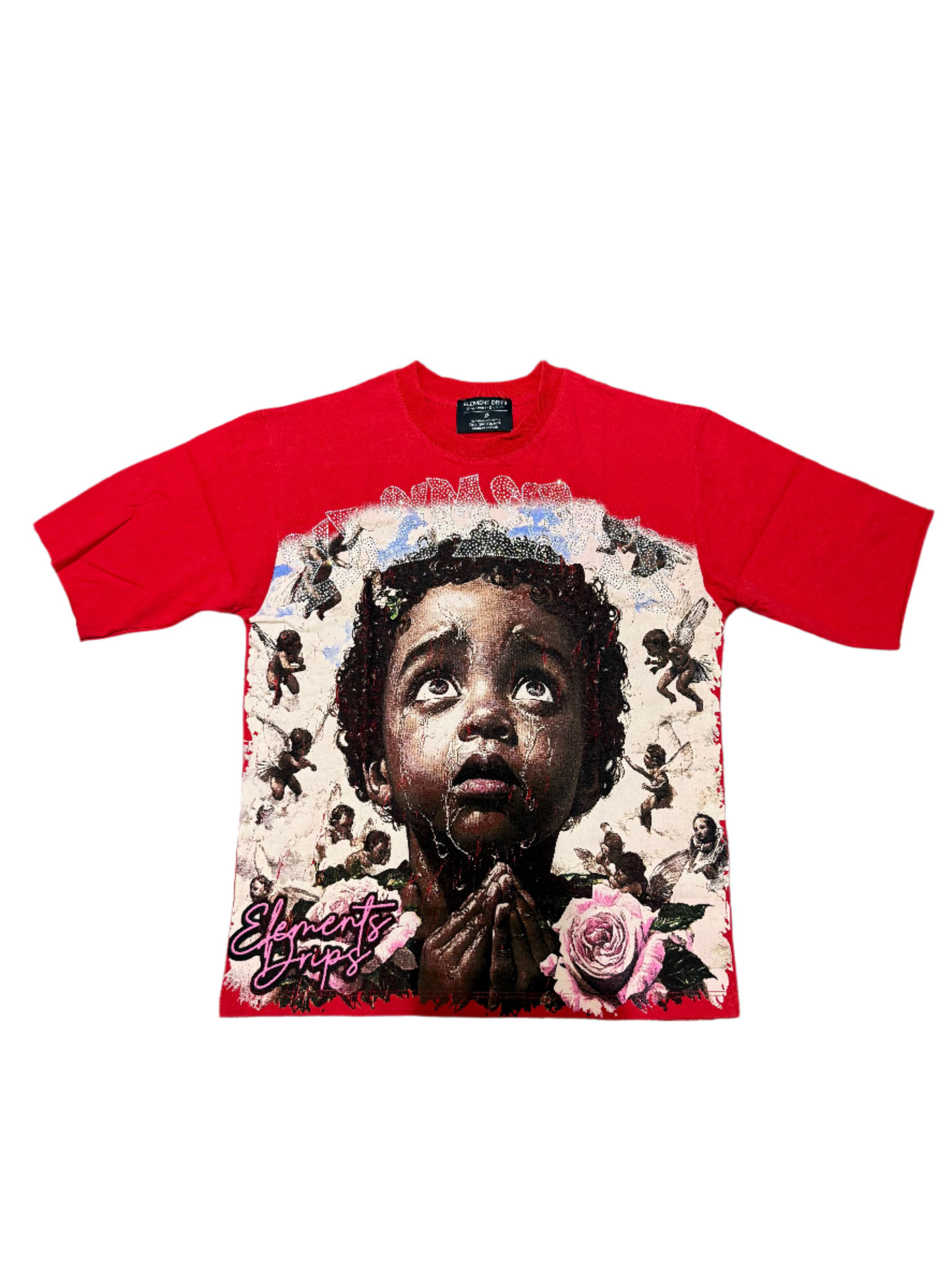 Element Drips Crying Angel Red Tee