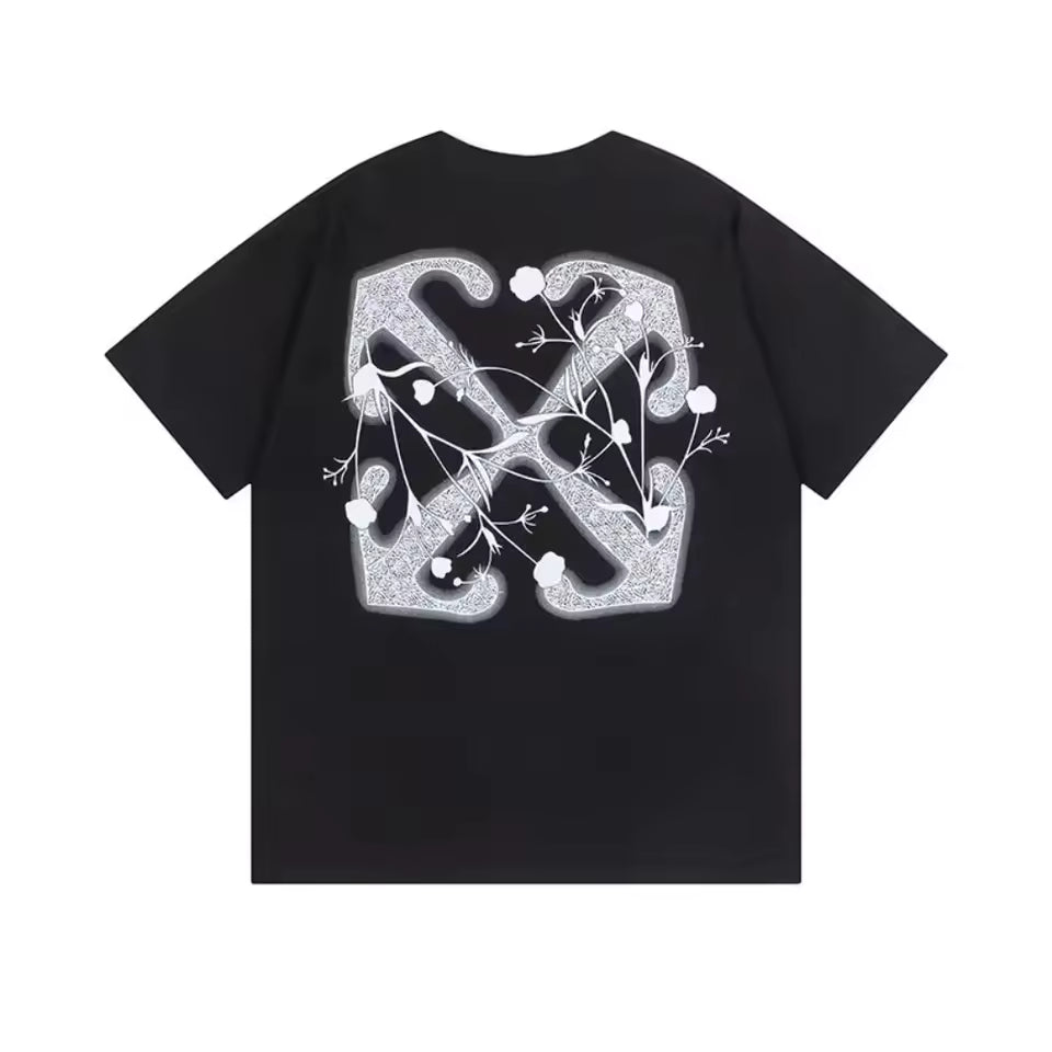 Off-white Flower Arrow Printed Cotton Black/White