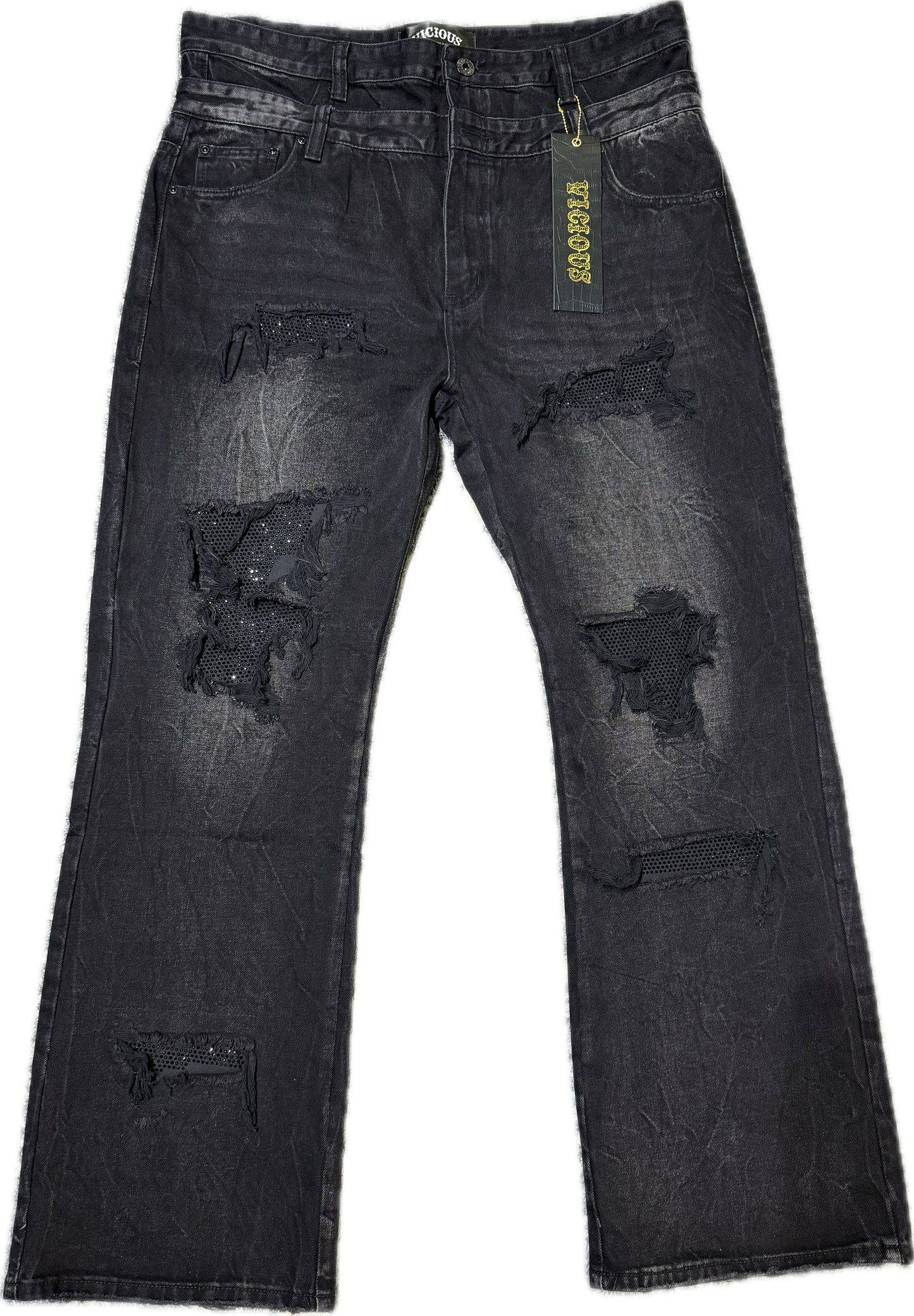 Double Layer Jeans Black