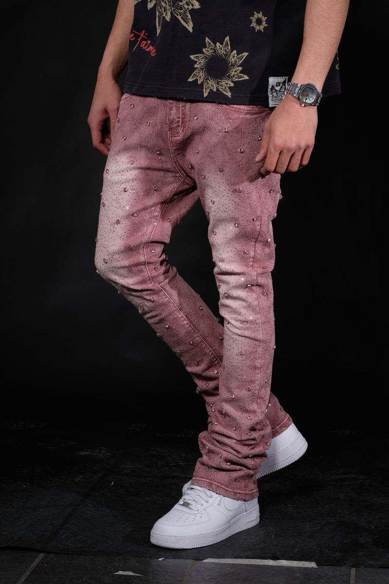 EMBELLISHED FLARED DENIM