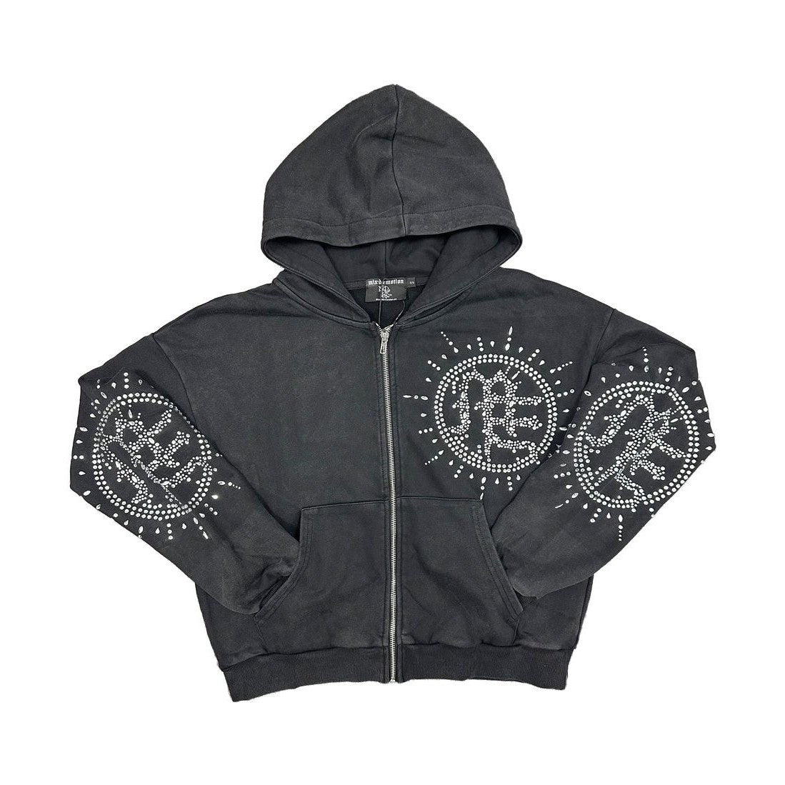 ‘Eclipse’ Grey Acid Wash Hoodie