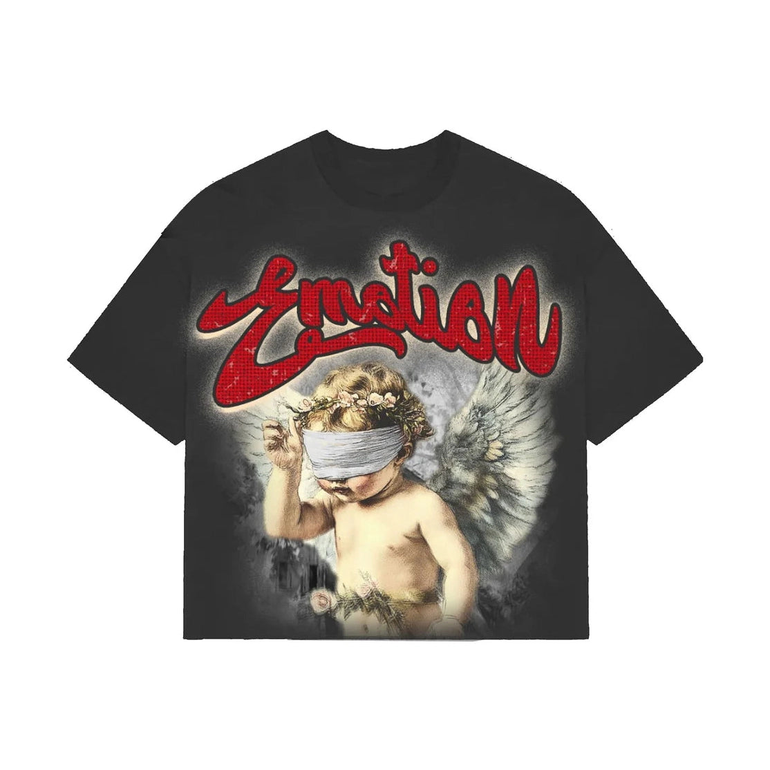 Grey “Rhinestone” Cropped Tee