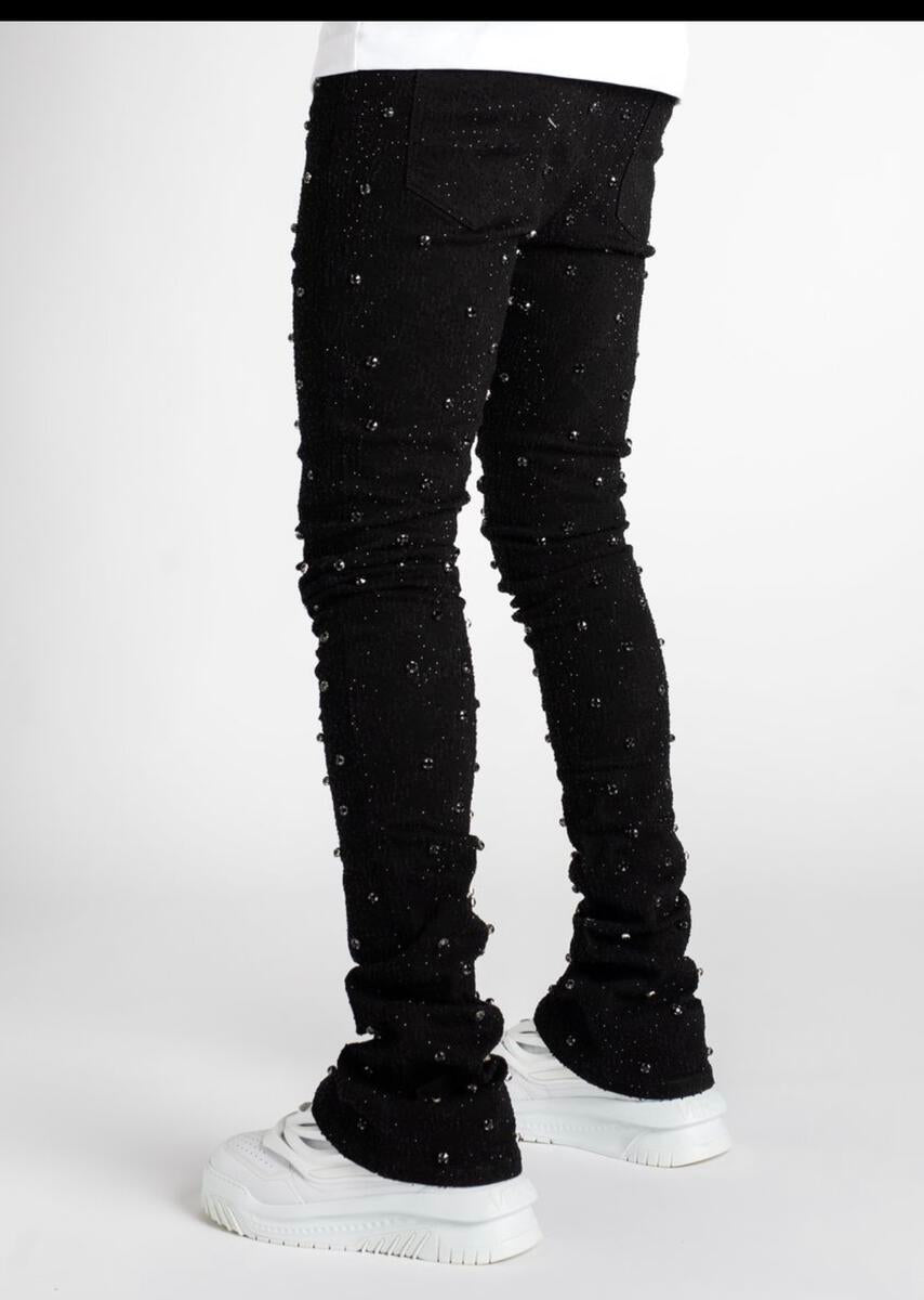 EMBELLISHED FLARED DENIM