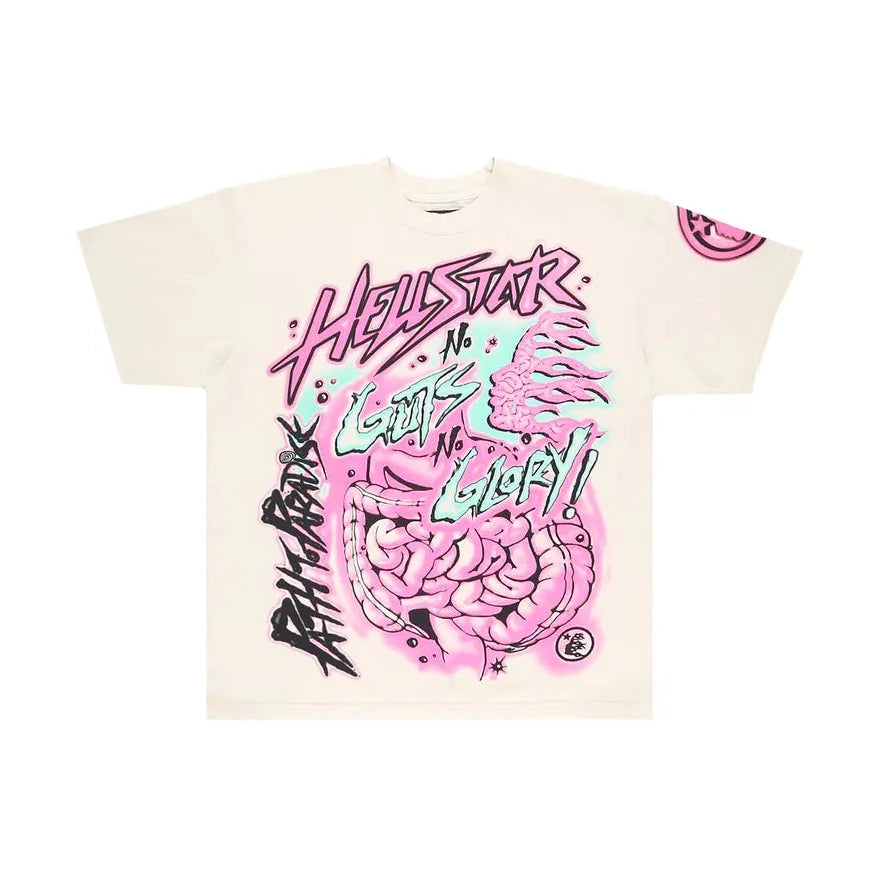 Hellstar No Guts No Glory T-Shirt 'White/Pink'