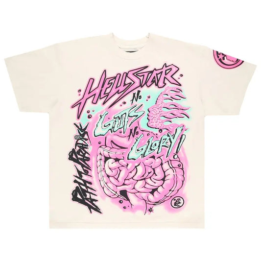 Hellstar No Guts No Glory T-Shirt 'White/Pink'