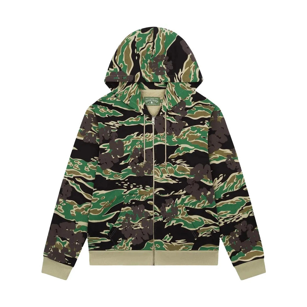 Denim Tears Wreath Zip Hoodie 'Green Camo'