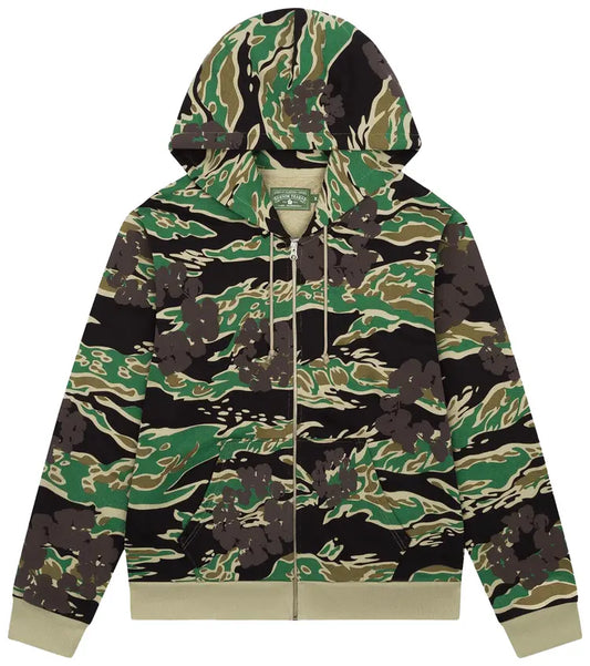 Denim Tears Wreath Zip Hoodie 'Green Camo'