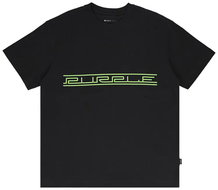 PURPLE BRAND Textured Jersey Short-Sleeve Tee 'Black'