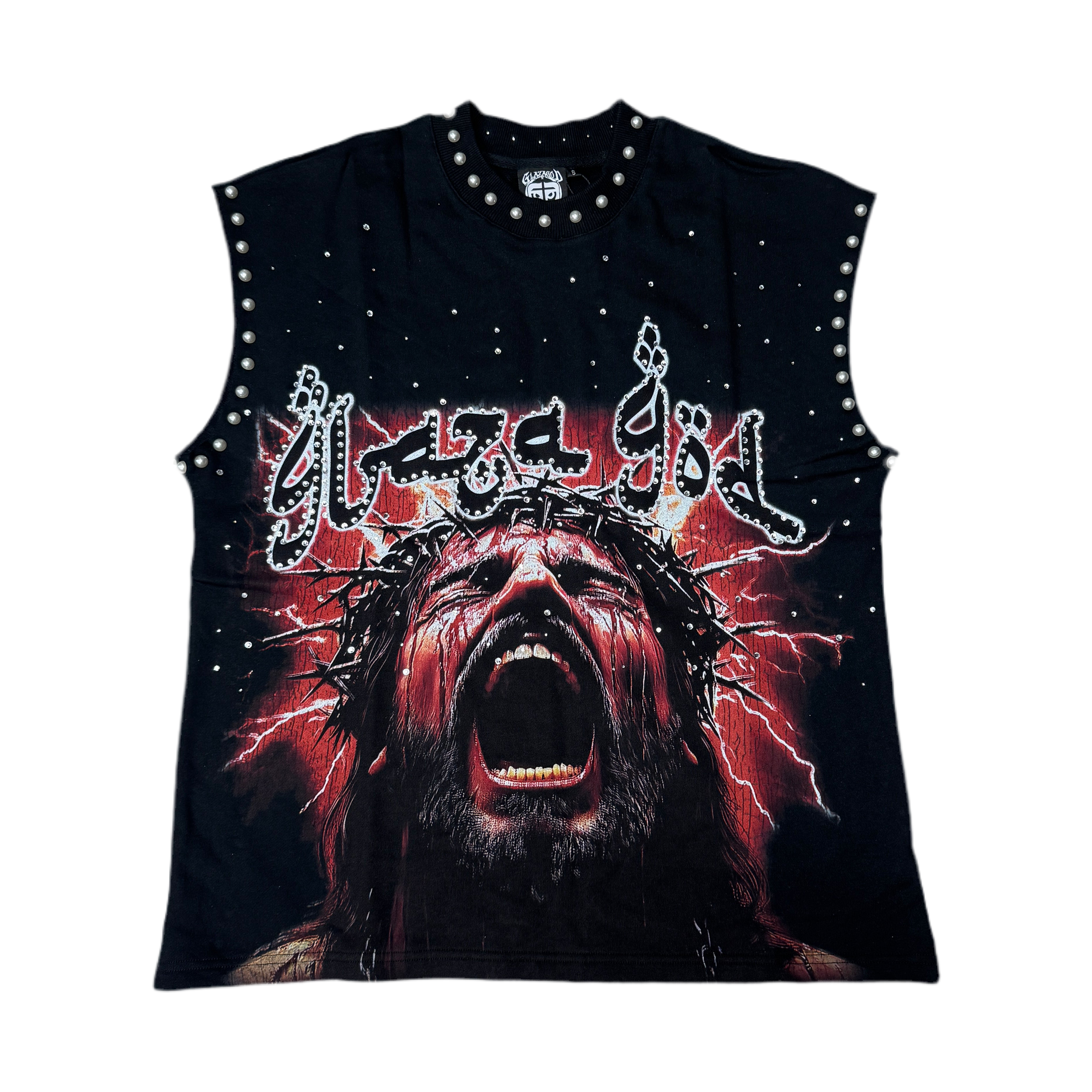 GLAZAGOD JESÚS WEPT Sleeveless (negra)