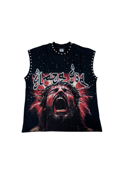 GLAZAGOD JESÚS WEPT Sleeveless (negra)