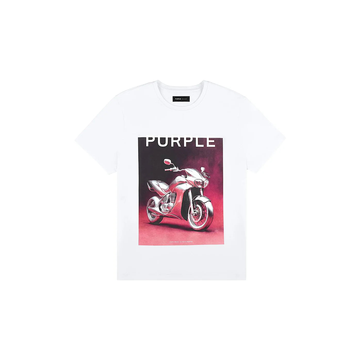 PURPLE BRAND All Chrome Tee - White