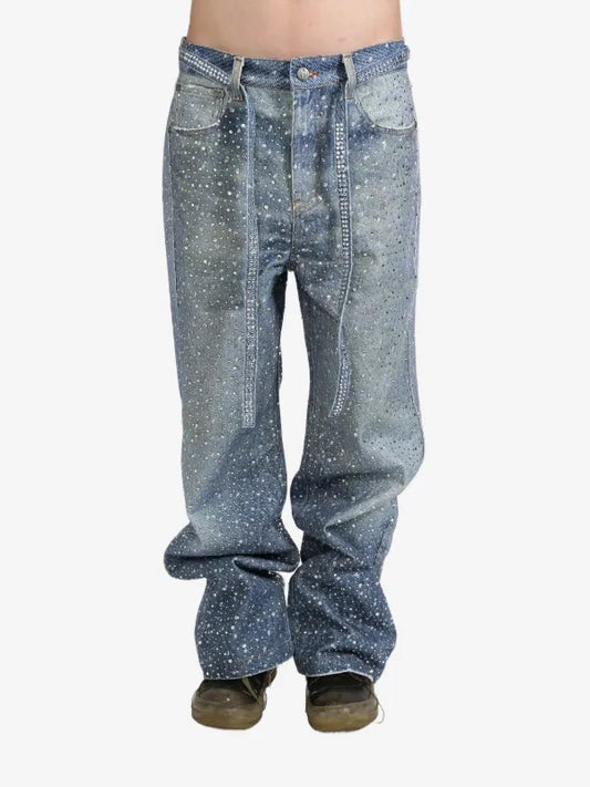 Black Icon Rhinestone Jean Denim