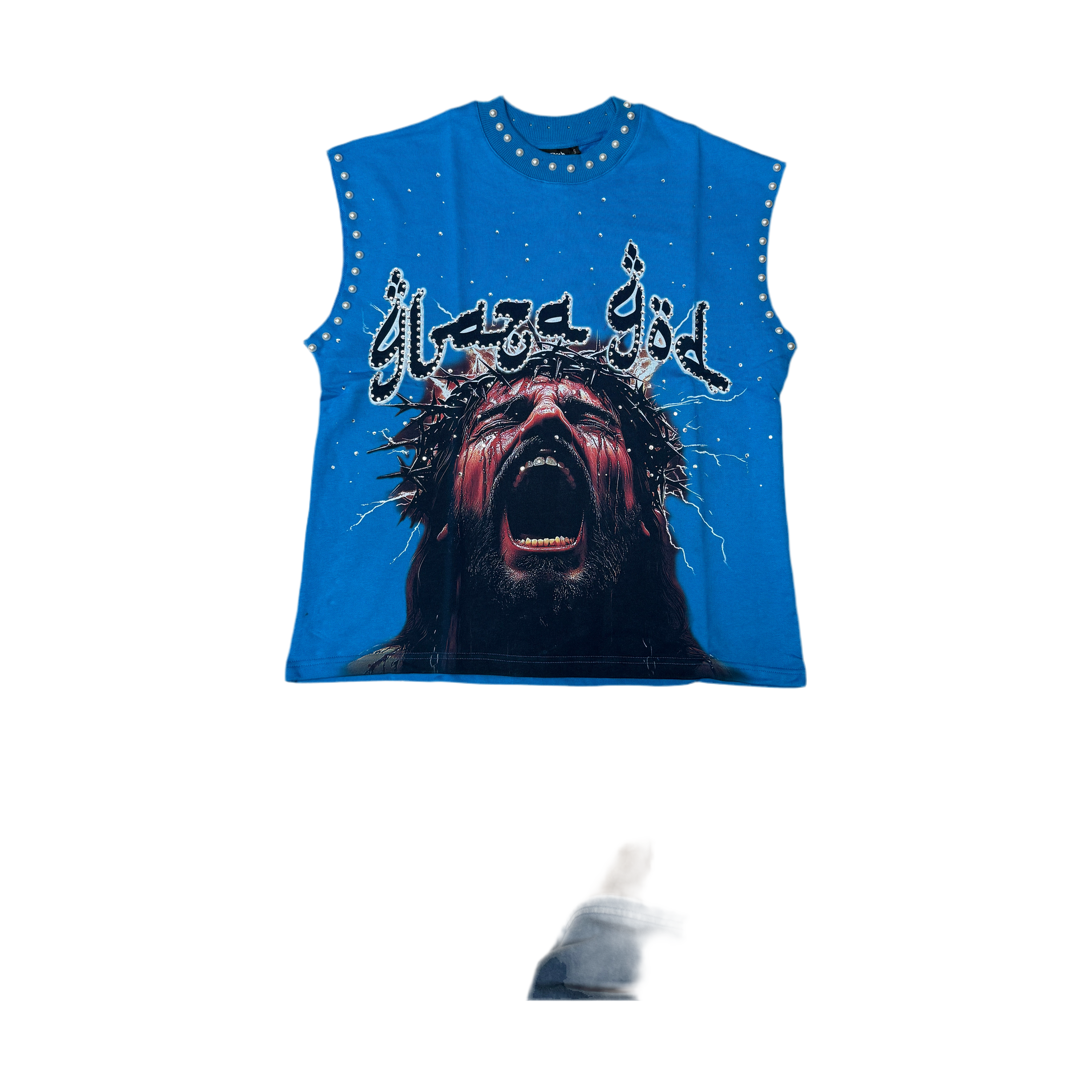 GLAZAGOD JESÚS WEPT Sleeveless (azul)