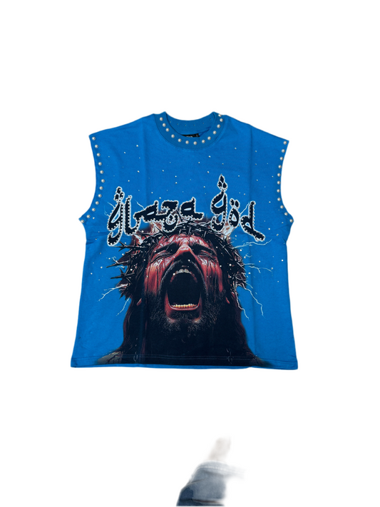 GLAZAGOD JESÚS WEPT Sleeveless (azul)
