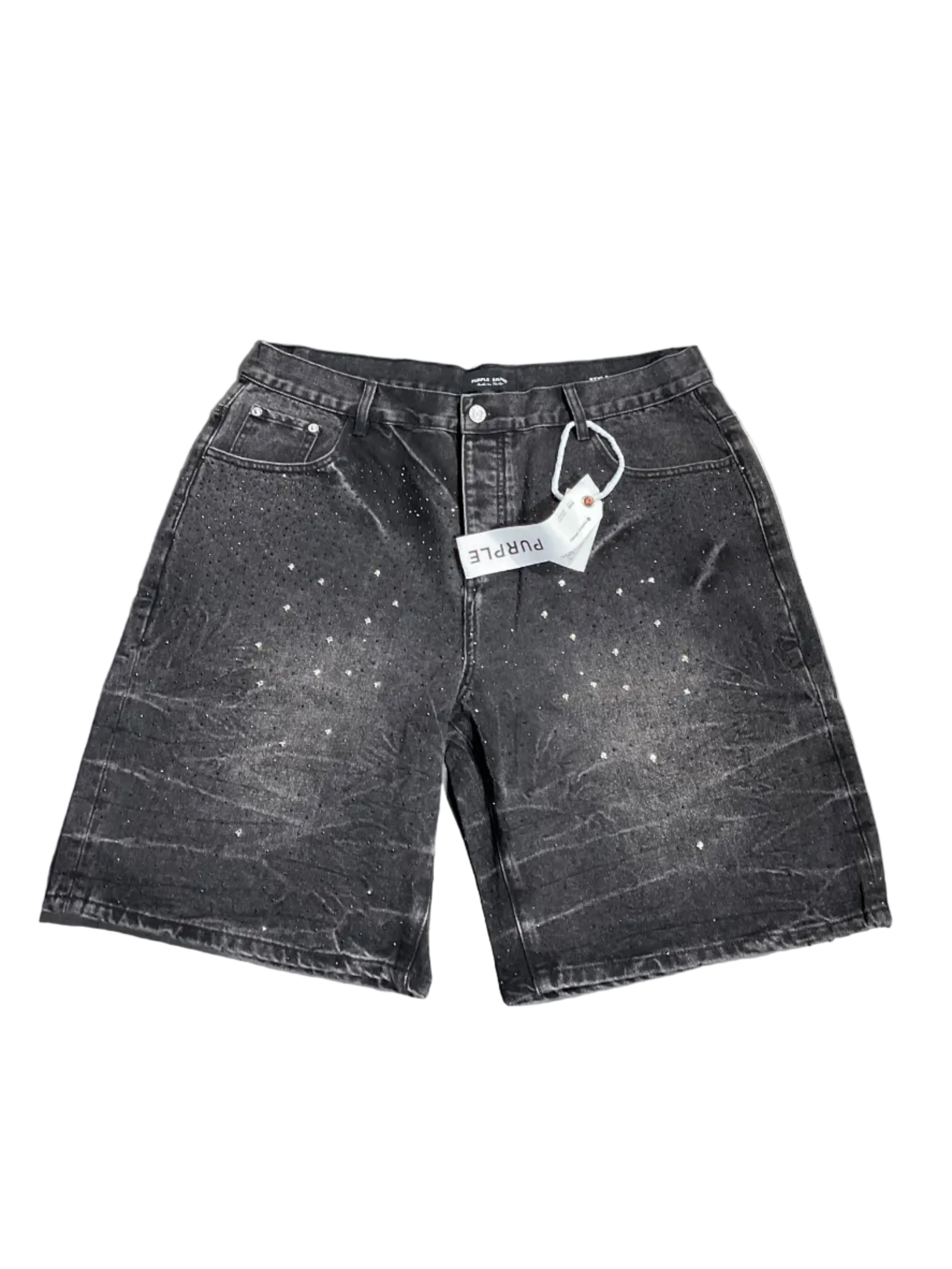 Purple jeans short bling 16