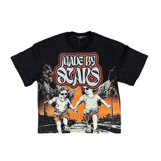 Twin' Rhinestone Black Tee