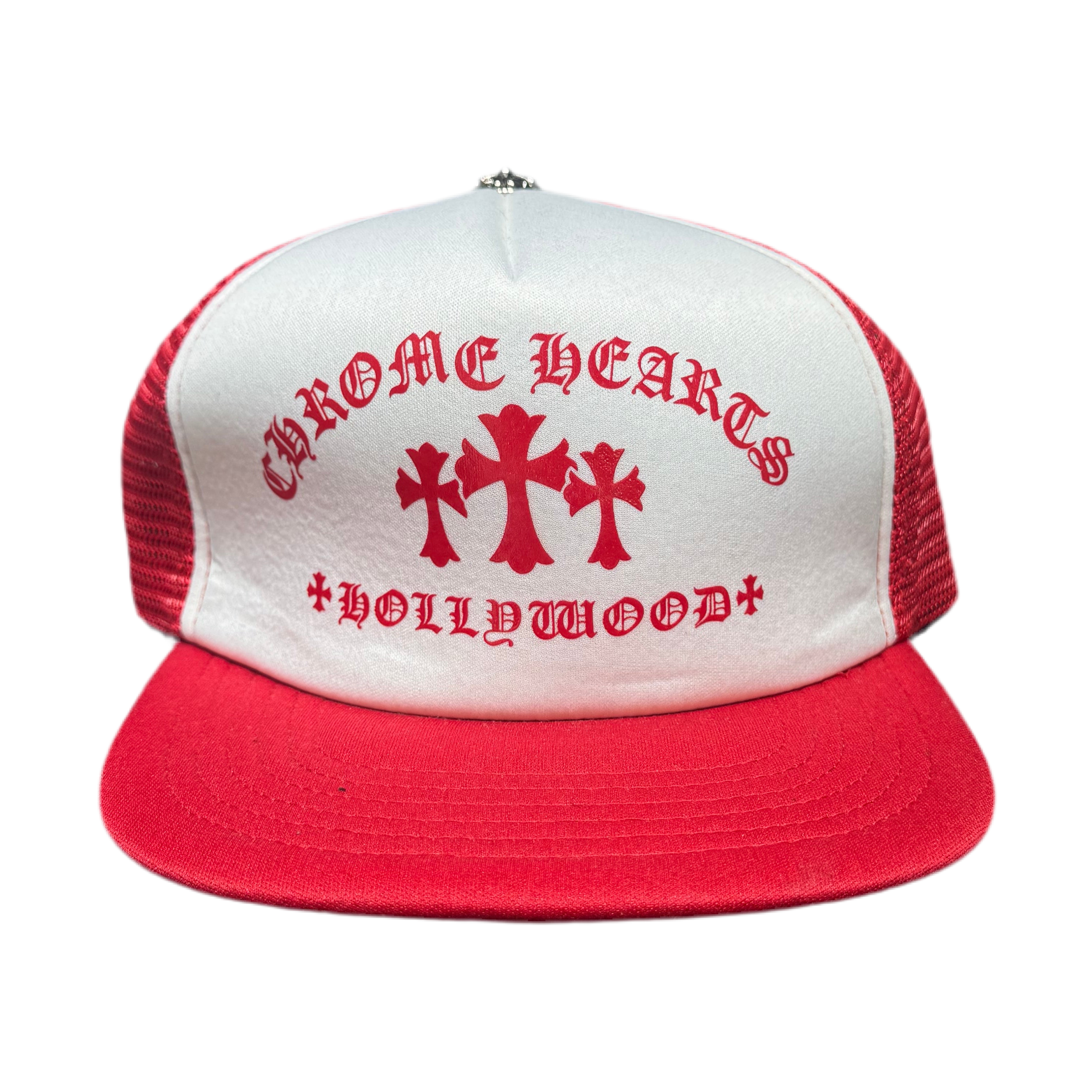 CHROME HEART THREE CROSS “hollywood” rojo