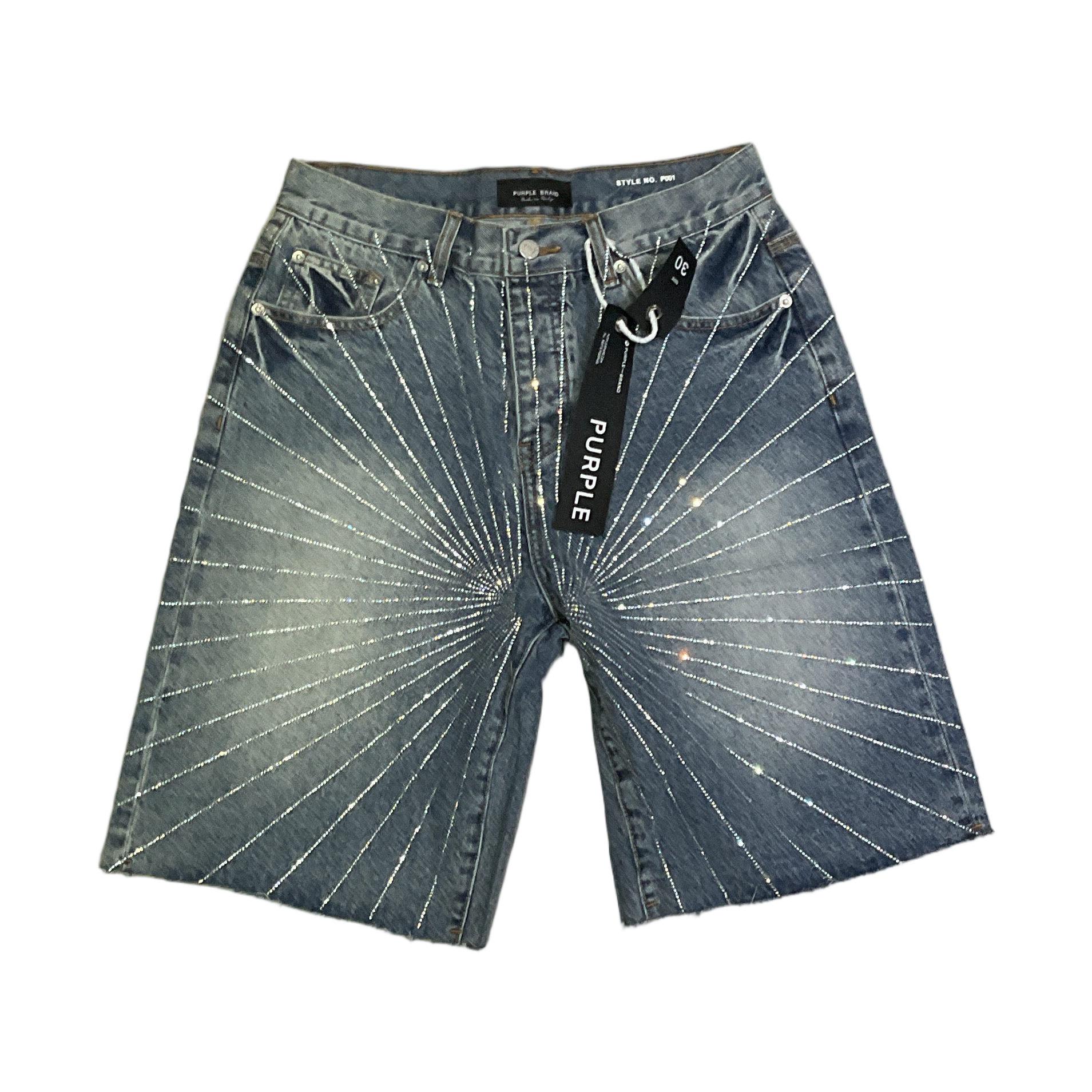 Purple jeans short bling 16