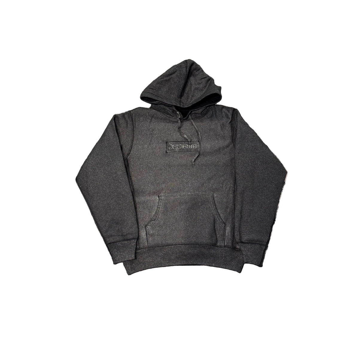 Supreme Bling Logo Box Grey Hoodie