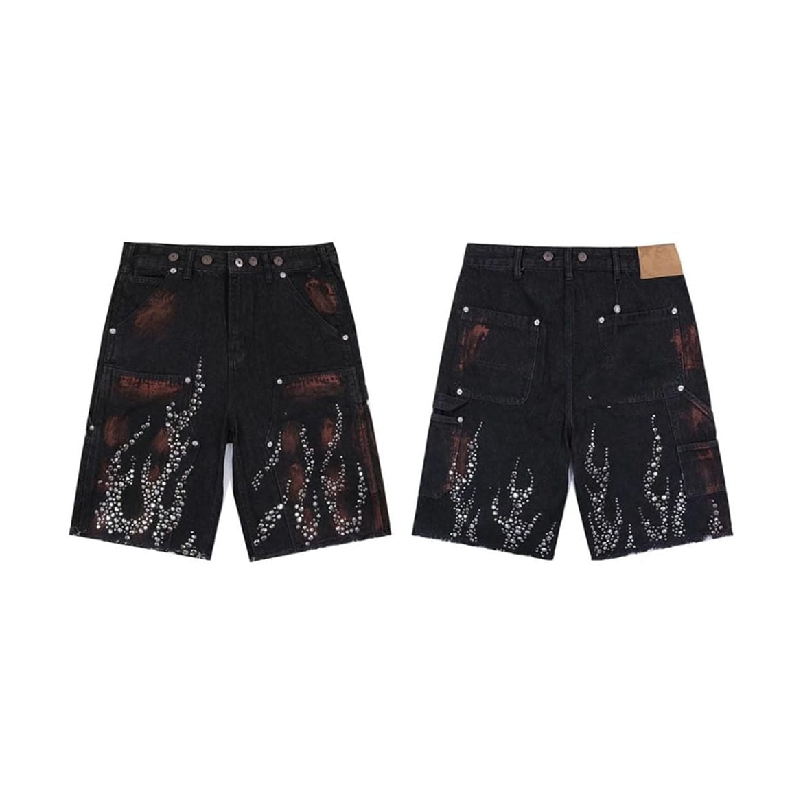 Hellstar Fire Diamond Demin Jorts Black