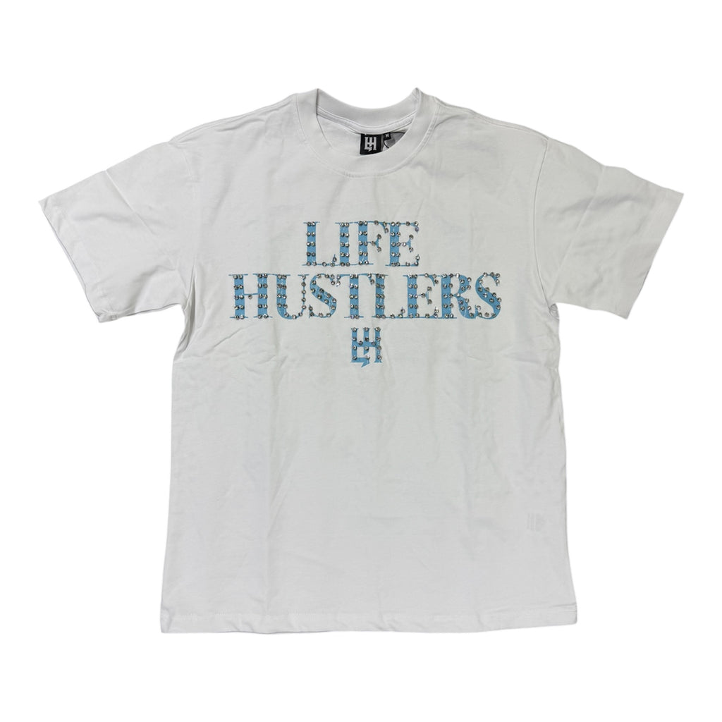 Life Hustlers “BASIC TEE ” White and Blue