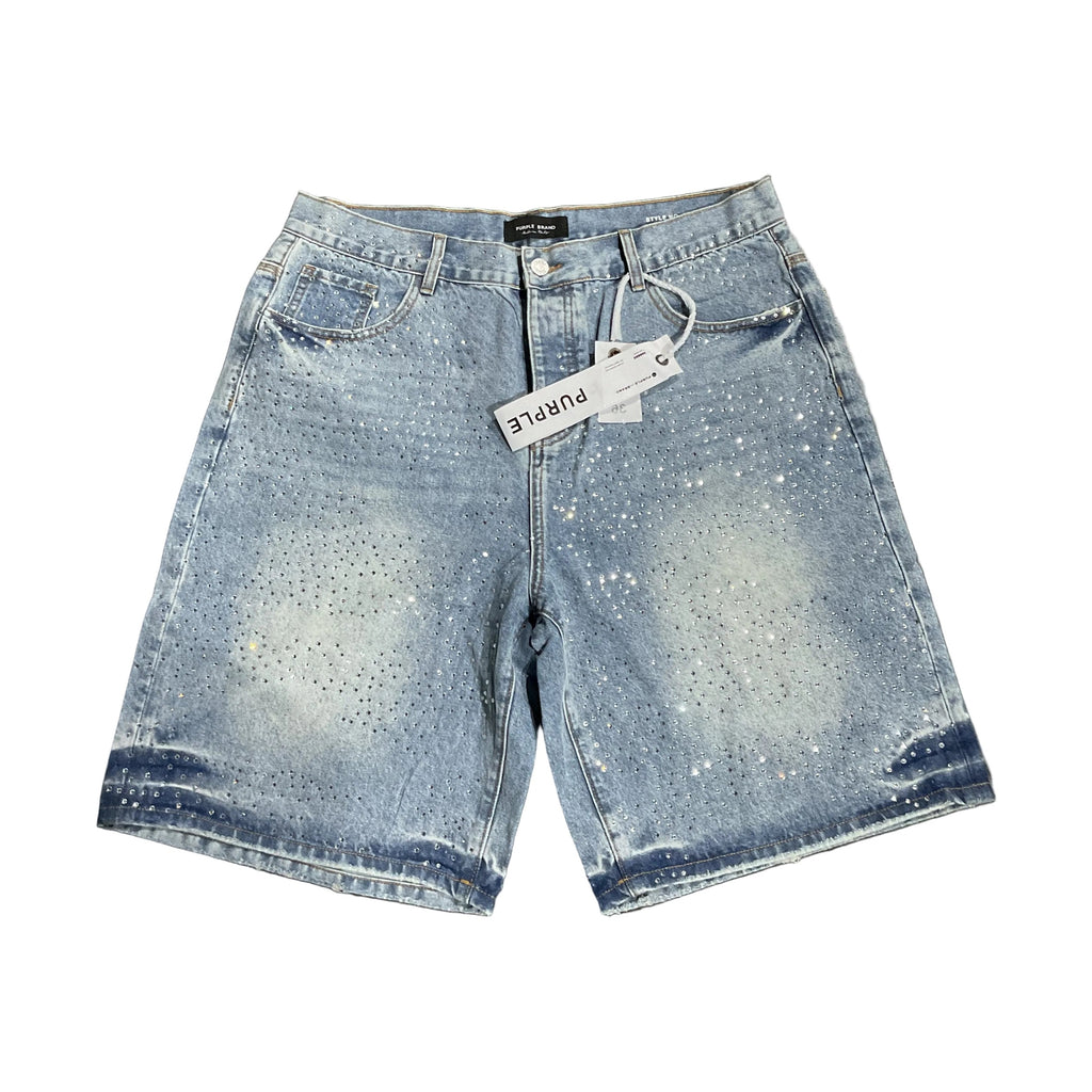 Purple jeans short bling 17