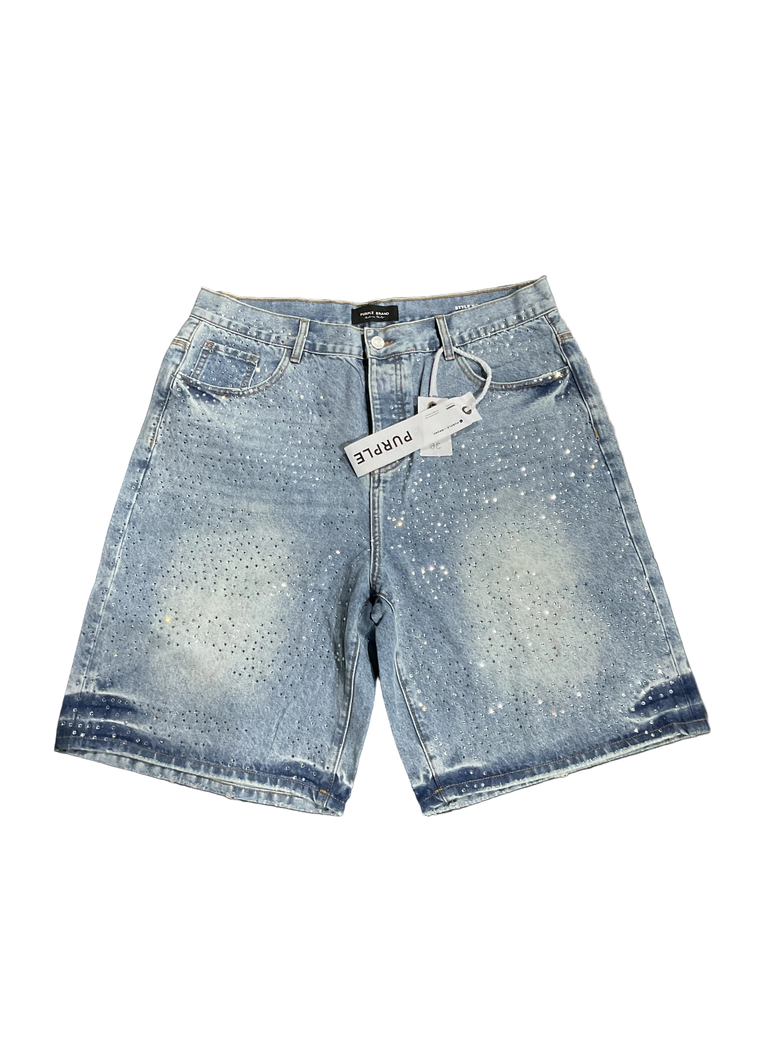 Purple jeans short bling 17
