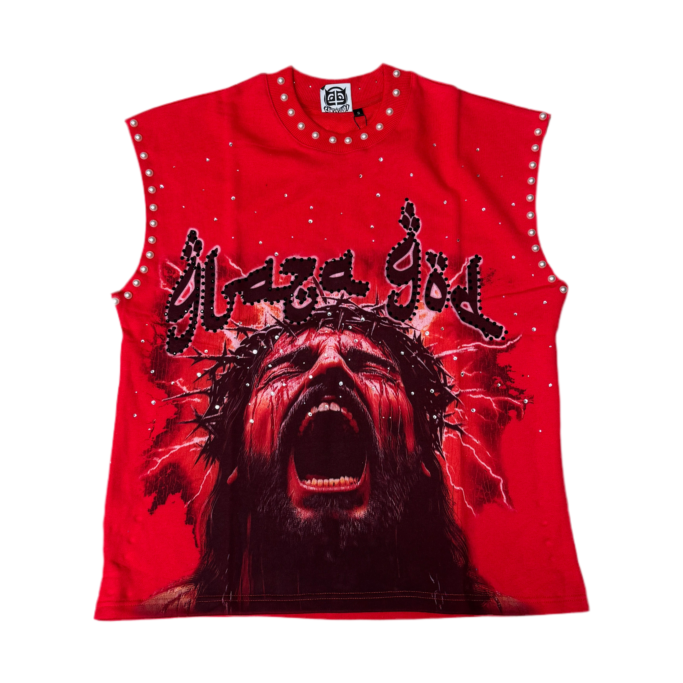 GLAZAGOD JESÚS WEPT Sleeveless (rojo)