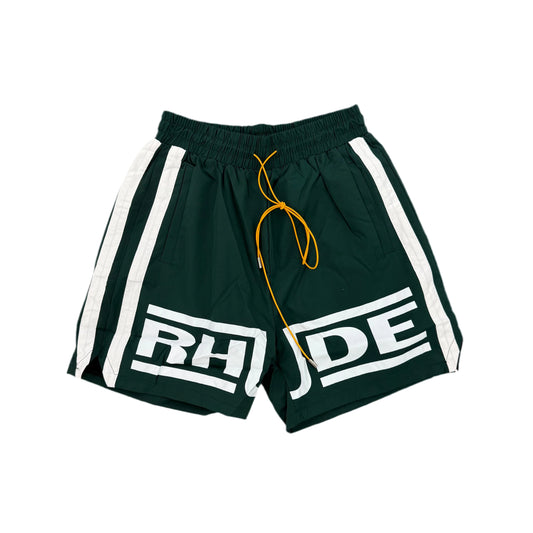 RHUDE Logo Shorts Green