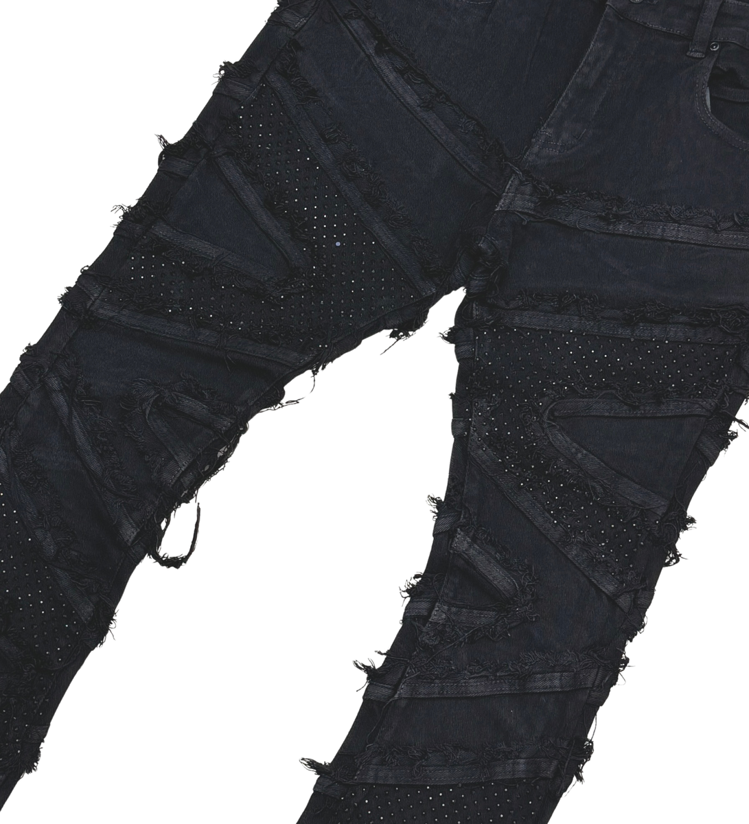 PREMIUM FLARED EMBELISHED / STONES (VC662 BLACK)