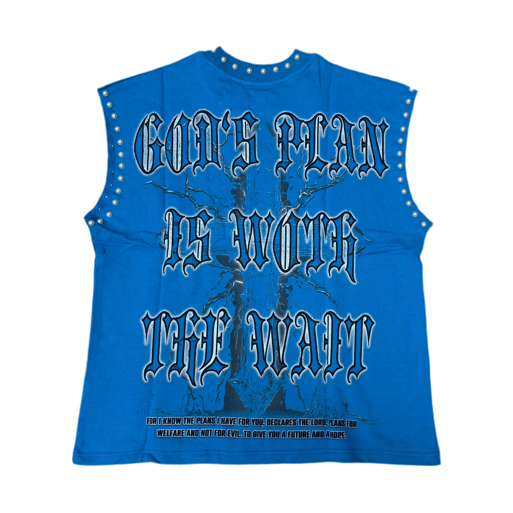 GLAZAGOD JESÚS WEPT Sleeveless (azul)