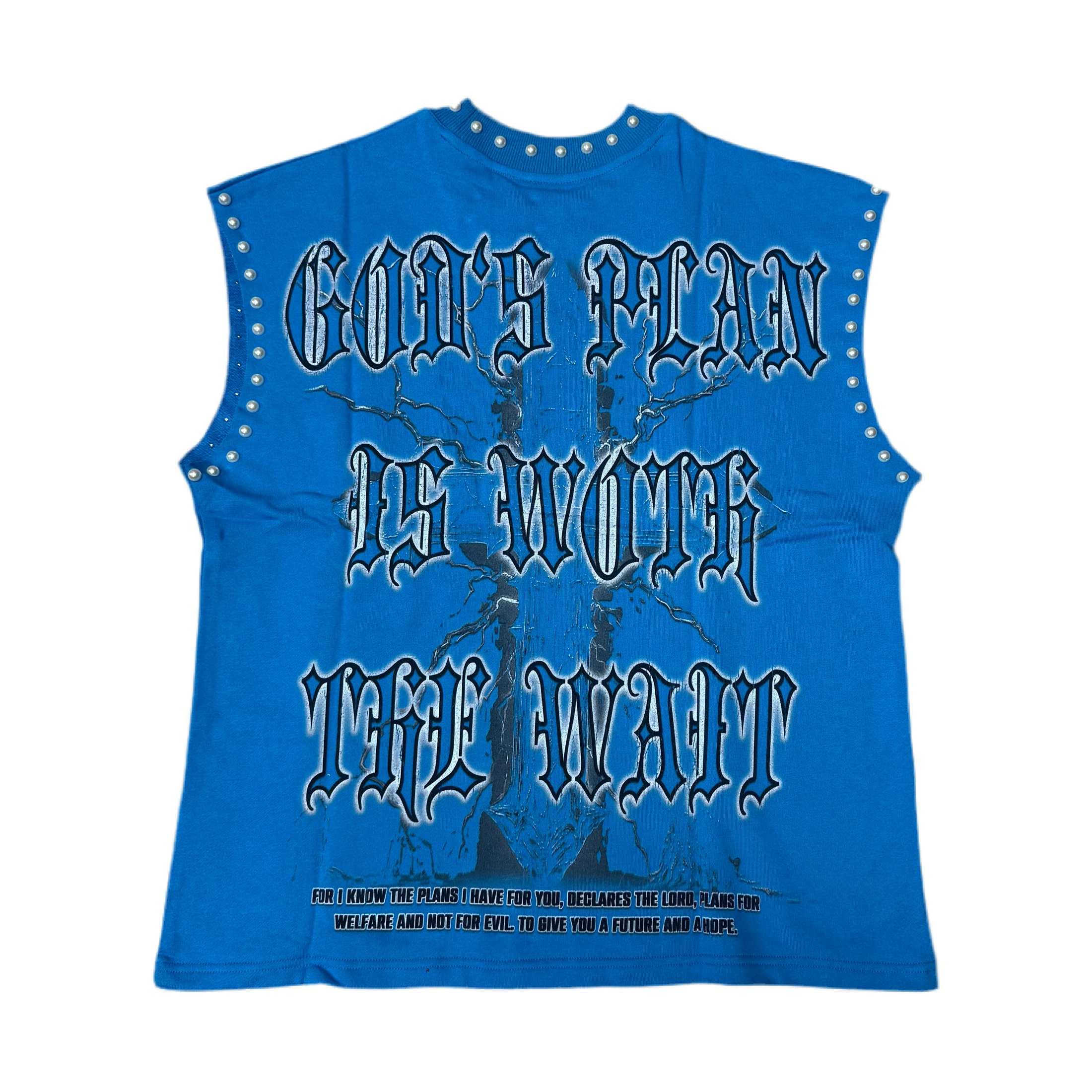 GLAZAGOD JESÚS WEPT Sleeveless (azul)