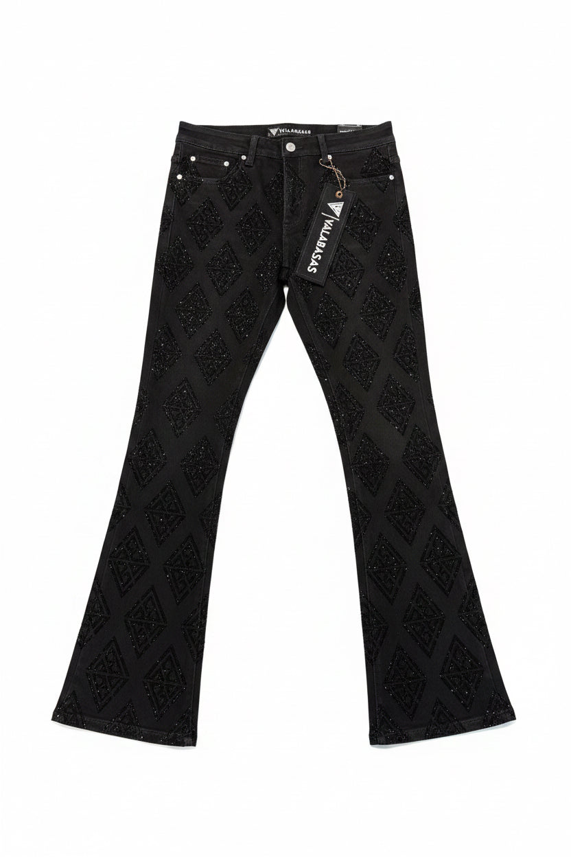 Valabasas Black Jean Logo Bling