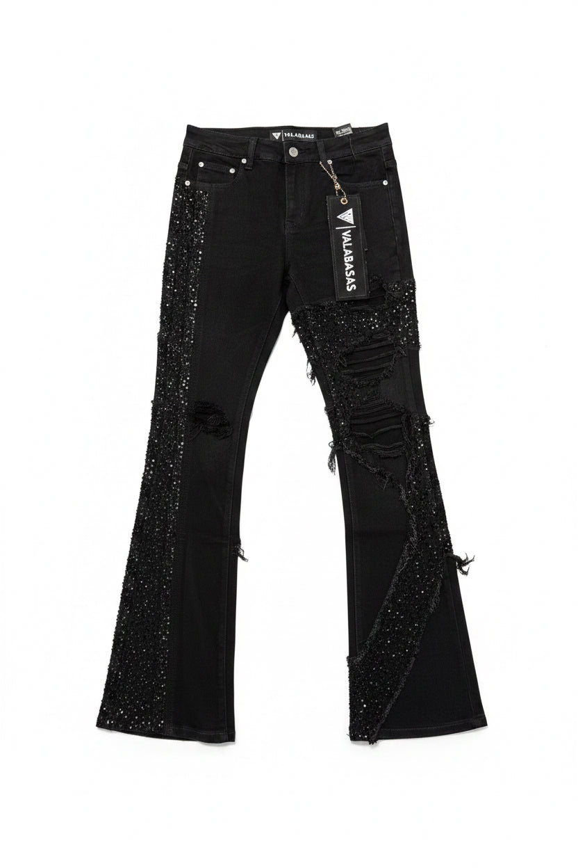 Valabasas Black Jean Bling Ripped