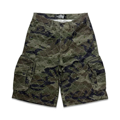 Denim Men's Embellished cargo shorts - camo