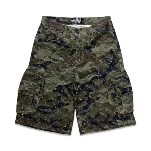 Denim Men's Embellished cargo shorts - camo