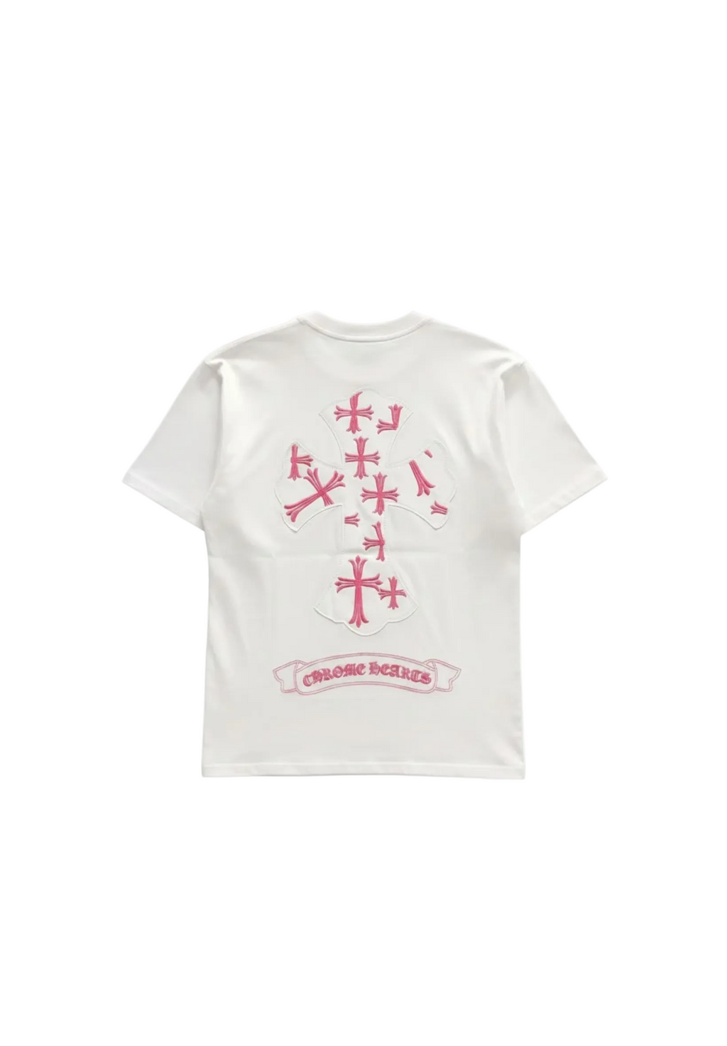 Chrome Hearts Cross pink T-shirt White