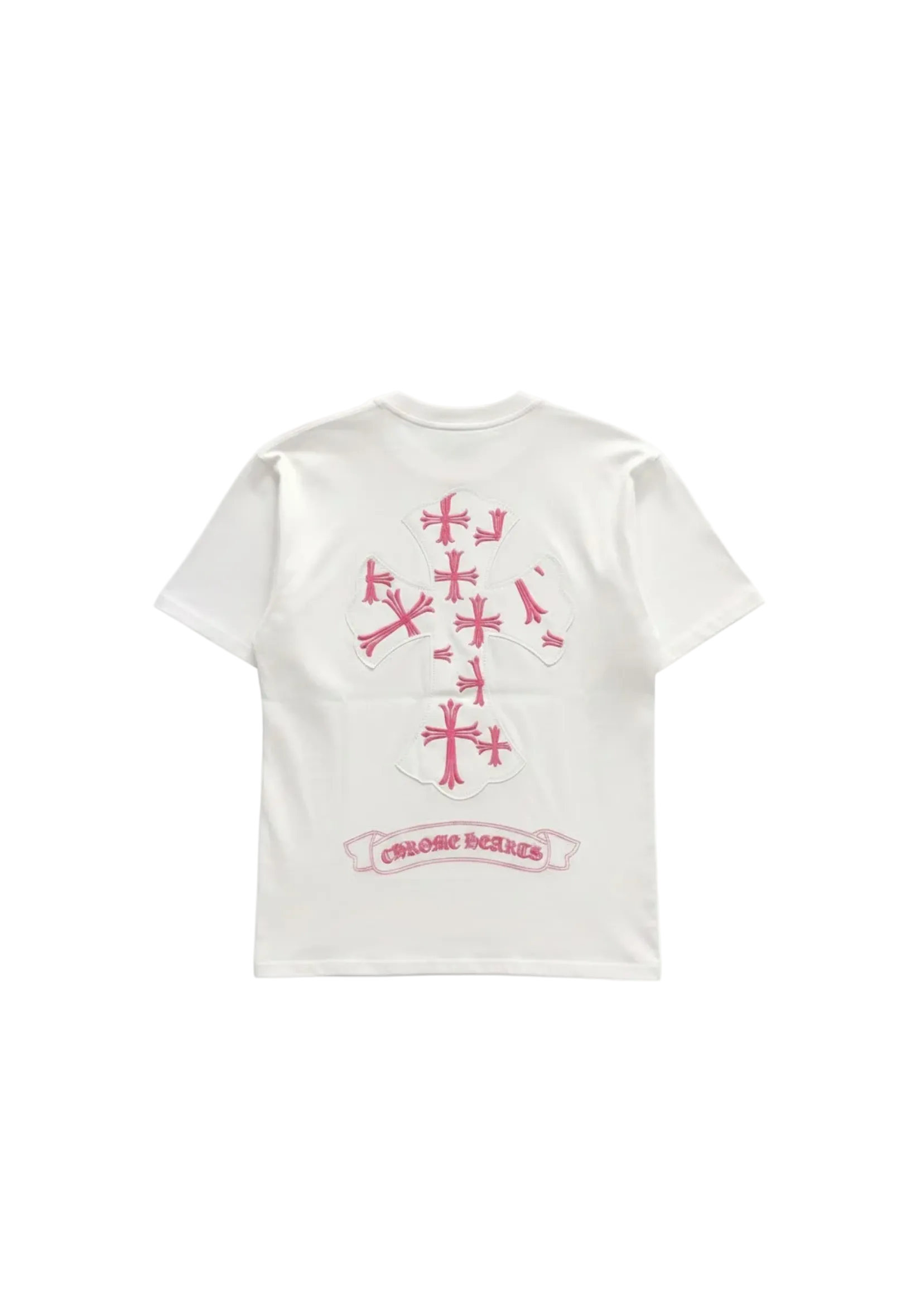 Chrome Hearts Cross pink T-shirt White