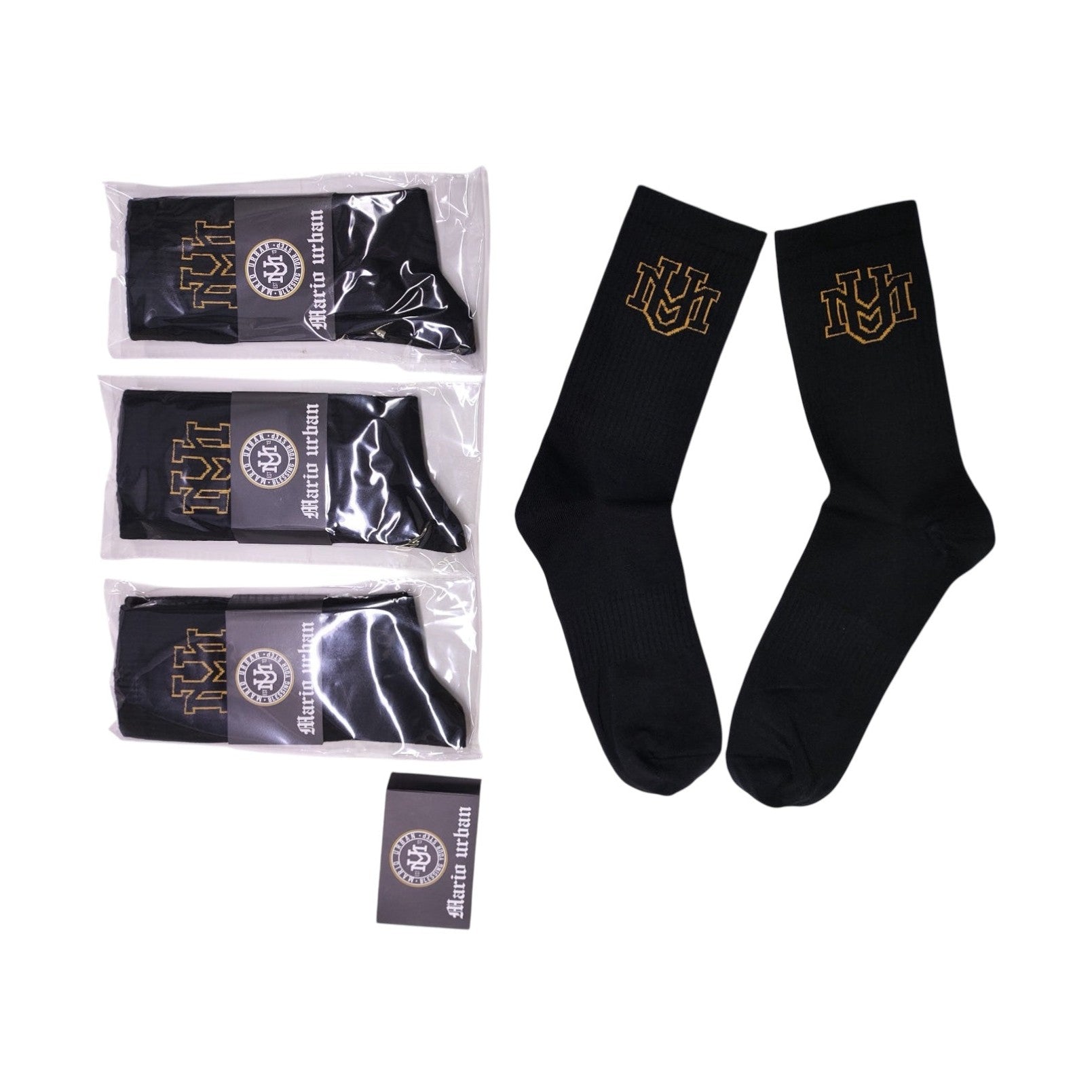 MU basic black socks