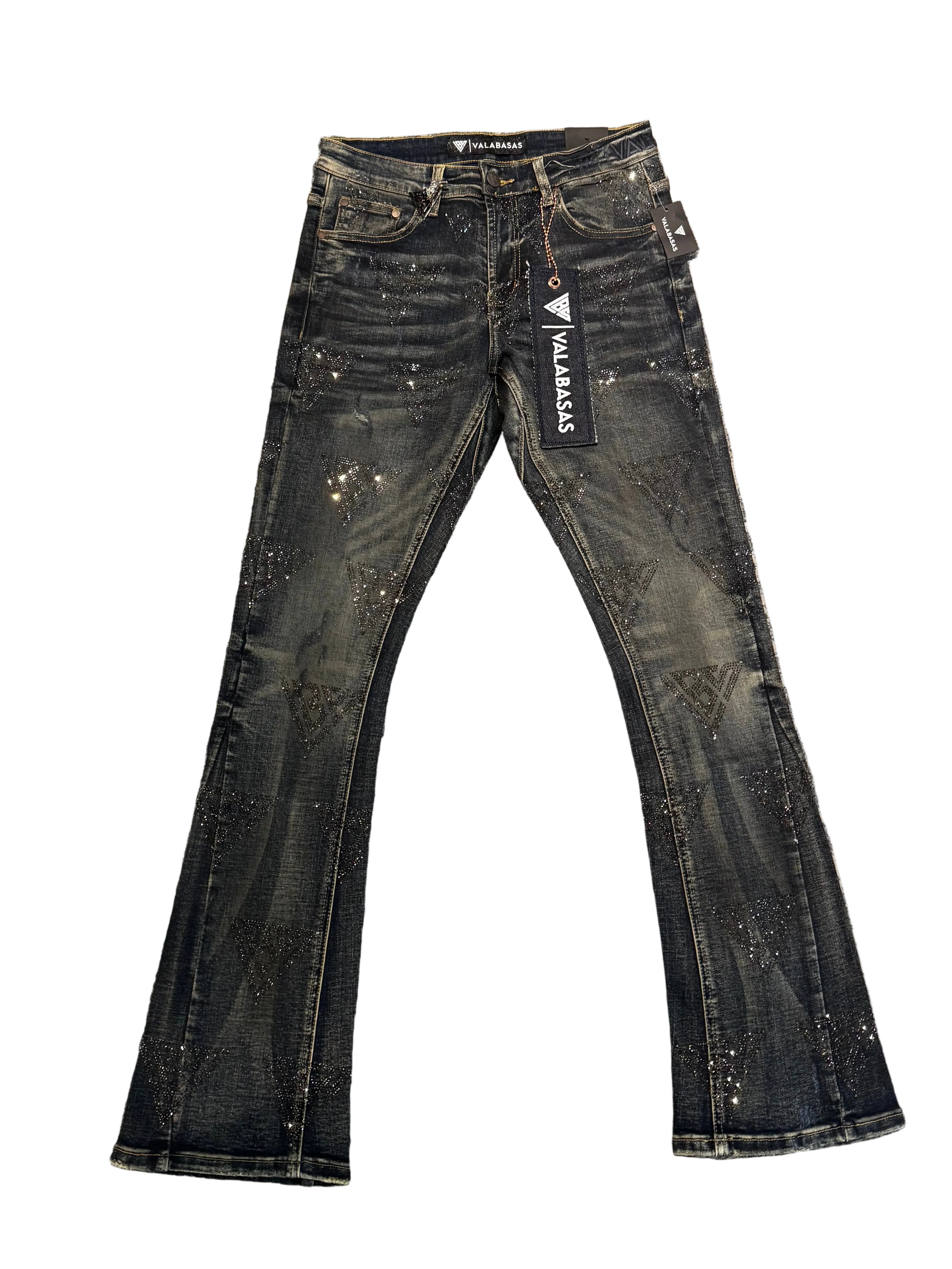 Valabasas Dirty Blue Jean Logo Bling