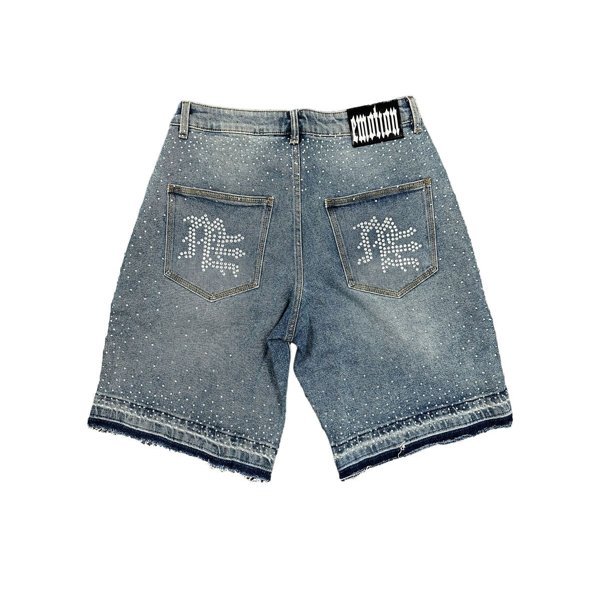 'ME' Rhinestone Blue Denim Shorts ('ME' Rhinestone Blue Denim Shorts)