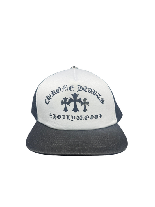 CHROME HEART THREE CROSS “hollywood” (blanco/negro)